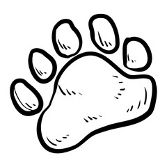 tiger footprints hand drawn