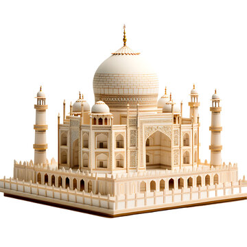 Miniature of Taj mahal agra, India isolated on transparent background