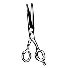 hair scissors hand drawn