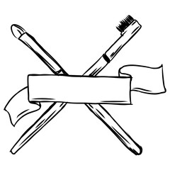 eyebrow brush cosmetics hand drawn 