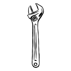 wrench repair collection hand drawn 