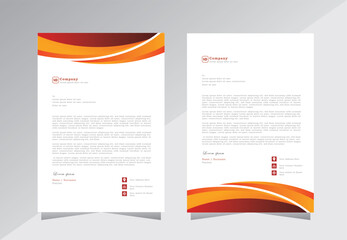 Business letterhead, Letterhead template with various colors, Letterhead template in flat style, Modern company letterhead template design,