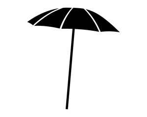 Drawing of beach umbrella, simple vector icon.