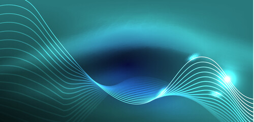 Abstract background neon wave. Hi-tech design for wallpaper, banner, background, landing page, wall art, invitation, prints, posters