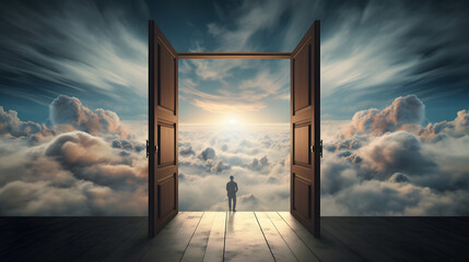 opening up the door to opportunity - obrazy, fototapety, plakaty