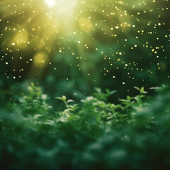 Greenery forest foliage blurred background