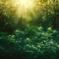 Fototapeta na wymiar Greenery forest foliage blurred background