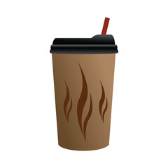 coffee cup icon, coffee paper cup vector logo template