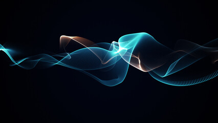 Network technology background with digital particles