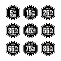 Sale percentage set 5 15 35 off and other black label template