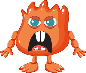 Big Teeth Red Monster Cartoon Character
