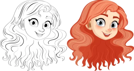 Foto op Plexiglas Smiling Girl with Beautiful Red Long Hair © GraphicsRF