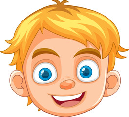 Smiling Blonde-Haired Boy with Blue Eyes