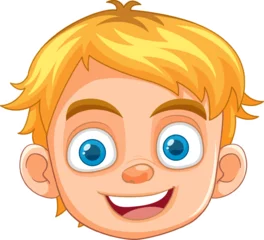 Foto op Plexiglas Smiling Blonde-Haired Boy with Blue Eyes © GraphicsRF