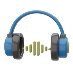 listening audio of 3d illustration. Library 3D icon Concept. 3d render