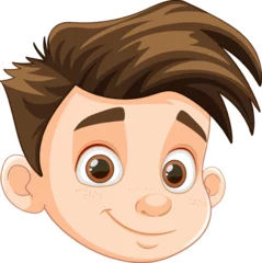 Foto op Plexiglas Smiling Handsome Boy with Brown Hair and Brown Eyes © GraphicsRF