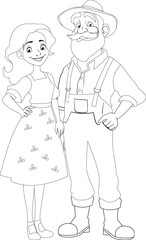 Cheerful Elderly Couple Enjoying Life on the Farm