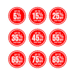 Sale discount tag flasher percent off sale offer label design