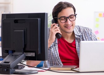 Male it specialist working in the office