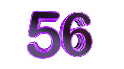 Purple glossy 3d number 56
