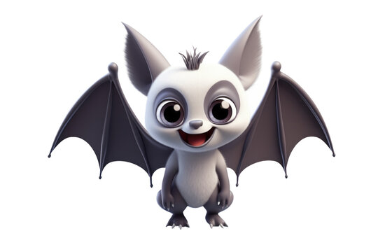 An Adorable Friendly Bat in 3D