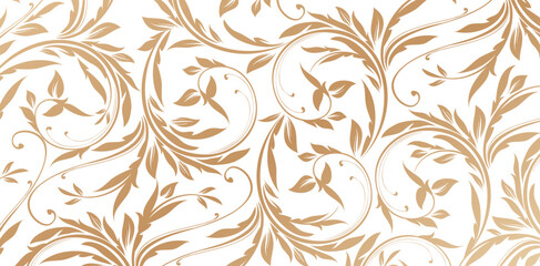 vector illustration ornate floral seamless patterns golden colors for Fashionable modern wallpaper or textile, book covers, Digital interfaces, prints designs templates materials, wedding invitation