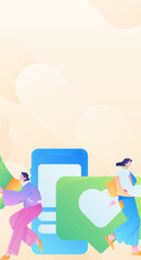 Notification announcement vector creative flat hand drawn illustration
