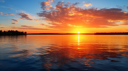 Obraz premium sunset over the sea HD 8K wallpaper Stock Photographic Image 