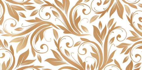 Vector illustration Seamless pattern with ornamental golden colors for Fashionable modern wallpaper or textile, book covers, Digital interfaces, prints designs templates materials, wedding invitations