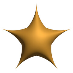 Gold star 3d symbol shiny icon decorative  for element