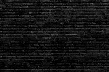 Abstract Black brick wall texture for background.