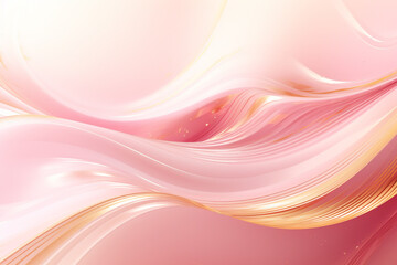 Shining modern gold wave design on pink background.