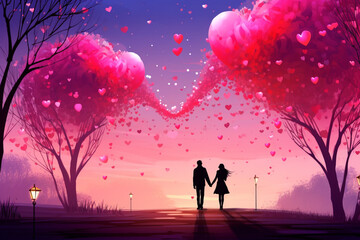 Valentine's day with heart background.