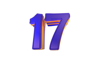 Creative 3d number 17