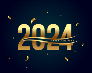 2024 new year winter festival background with golden confetti