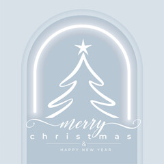 Fototapeta na wymiar merry christmas invitation background with xmas tree design
