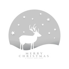 merry christmas and new year eve greeting card with reindeer design