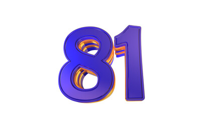 Fototapeta premium Creative 3d number 81