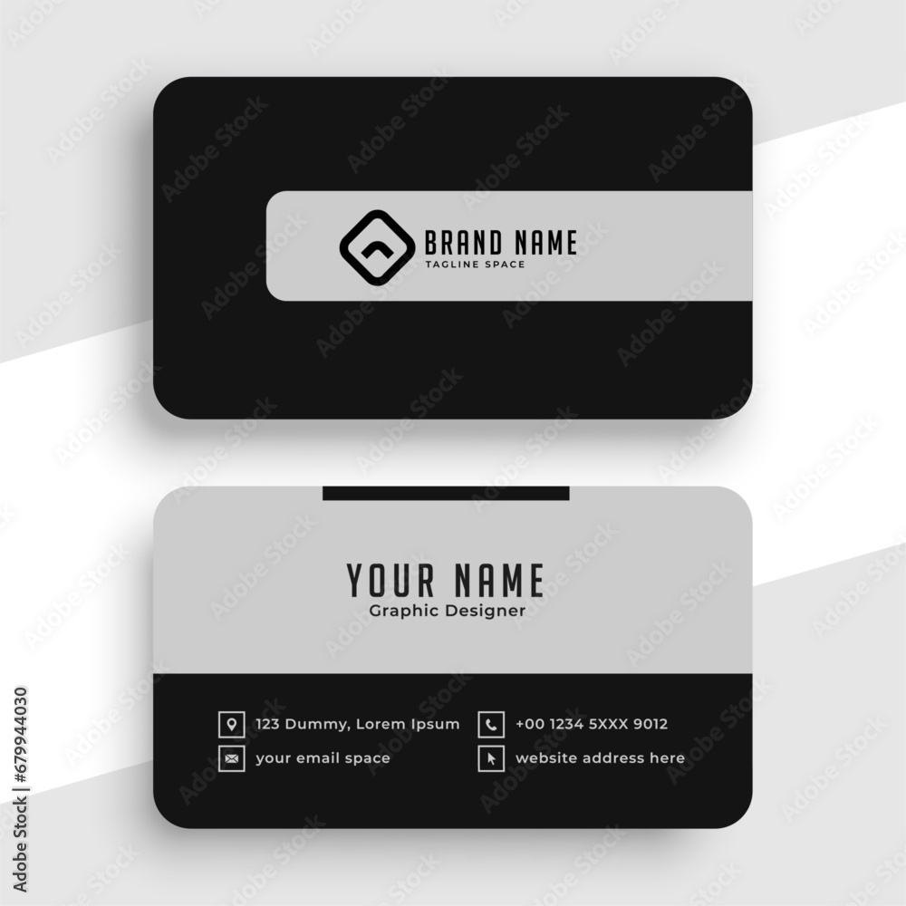 Wall mural black and grey elegant business card template - Wall murals