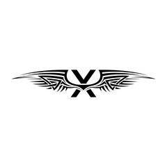 Initial letter X wings logo