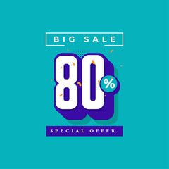 Fototapeta premium Sale promotional banner with discount label.