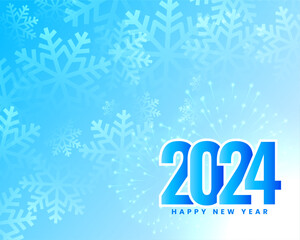 Fototapeta na wymiar 2024 new year winter holiday background with snowflake design