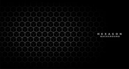 Foto op Plexiglas 3d style geometric hexagonal structure pattern dark background © starlineart