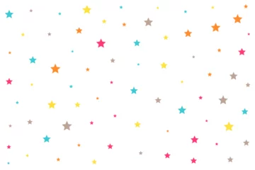Tuinposter cute small colorful starry pattern background design © starlineart