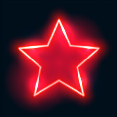 neon style glowing red star frame design