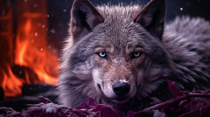 gray wolf portrait HD 8K wallpaper Stock Photographic Image 