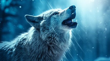 wolf in the snow HD 8K wallpaper Stock Photographic Image 