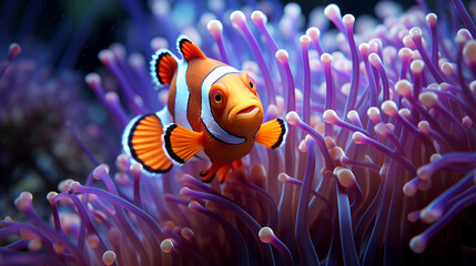 Naklejka na ściany i meble clown fish in aquarium