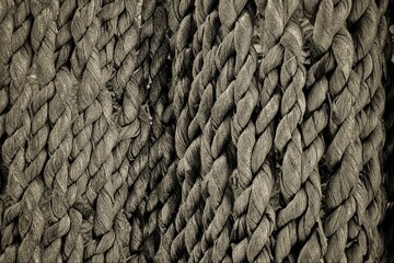 Spiral weave rope background or gray-black tinted mesh.