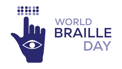 Vector illustration on the theme of World Braille day observed each year during January.banner, Holiday, poster, card and background design.